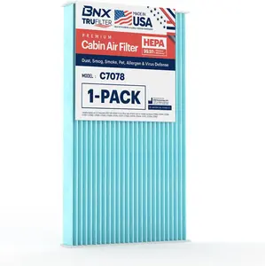 BNX TruFilter C7078 Cabin Air Filter, HEPA 99.97%, MADE IN USA