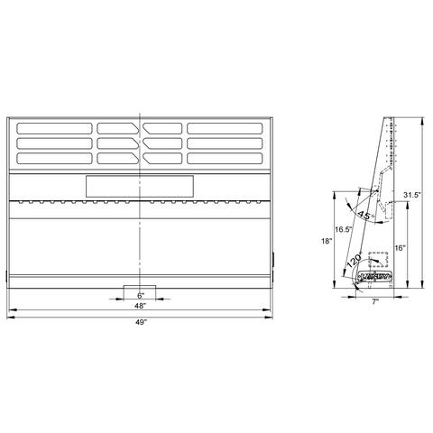 48'' Pallet Fork Frame 4400lb Capacity Skid Steer Attachment Quick Tach