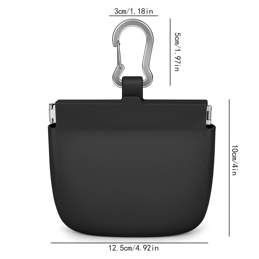 1Pc Silicone Dog Training Treat Pouch with Carabiner Clip, Waterproof Hands Free Portable Pet Snack Container, Leak Proof Reusable Dog Treat Holder for Walking Hiking Puppy Training Outdoor Use
