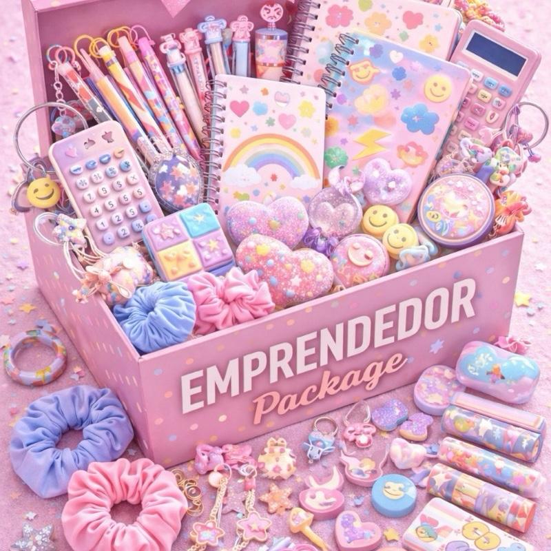 EMPRENDEDOR PACKAGE - LIVE ONLY - 6 Dozens 72 Items Pens Notebooks Pastel Rainbow Design Perfect for School and Office