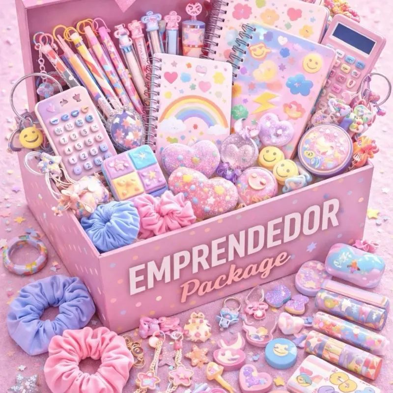 EMPRENDEDOR PACKAGE - LIVE ONLY - 6 Dozens 72 Items Pens Notebooks Pastel Rainbow Design Perfect for School and Office