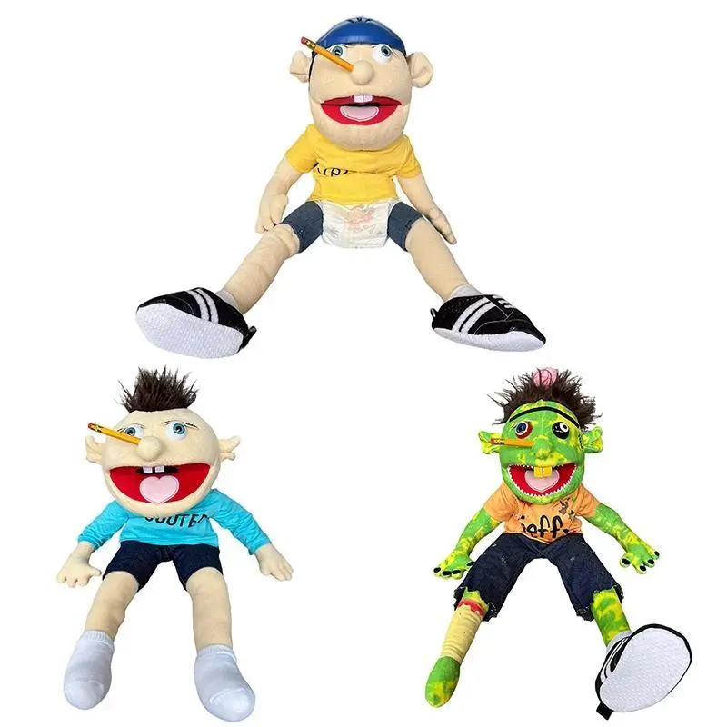 New Jeffy Hand Puppet Children Hand Puppets Talk Show Party Prop Weird Open Mouth Jeffy Boy Hand Puppet Boys Girls