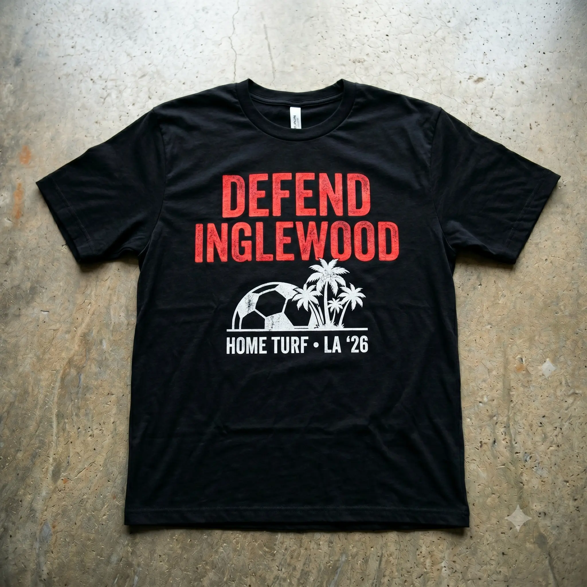 DEFEND INGLEWOOD Vintage Graphic Tee | LA Soccer Fan Shirt '26 | Local Pride Streetwear