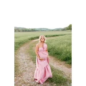 Betina Bow Front Maxi Dress - Dusty Rose