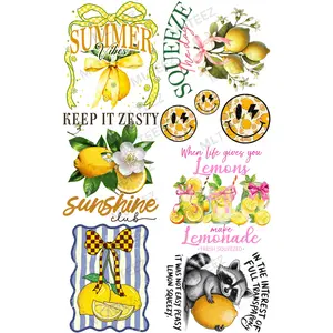 LEMON SUMMER VIBES PREMADE GANGSHEET  - 22X36  DTF TRANSFERS - DIRECT TO FILM