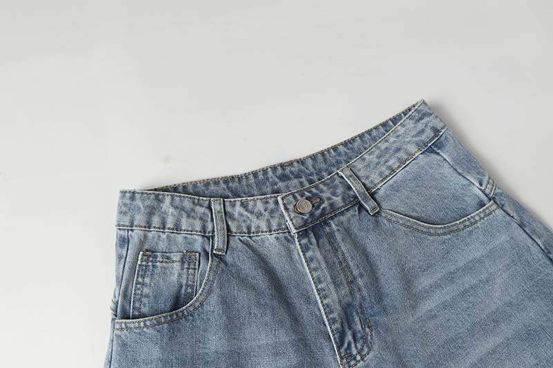 Noctra Distressed Washed Short Denim Culottes