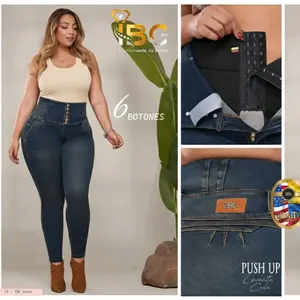 IBCJEANS PRIMIUM 2389B Push Up Jeans with 6 Buttons Women's Denim Trousers Ref 2389B Tail Sizes 16/18/20/22/24 Bottom