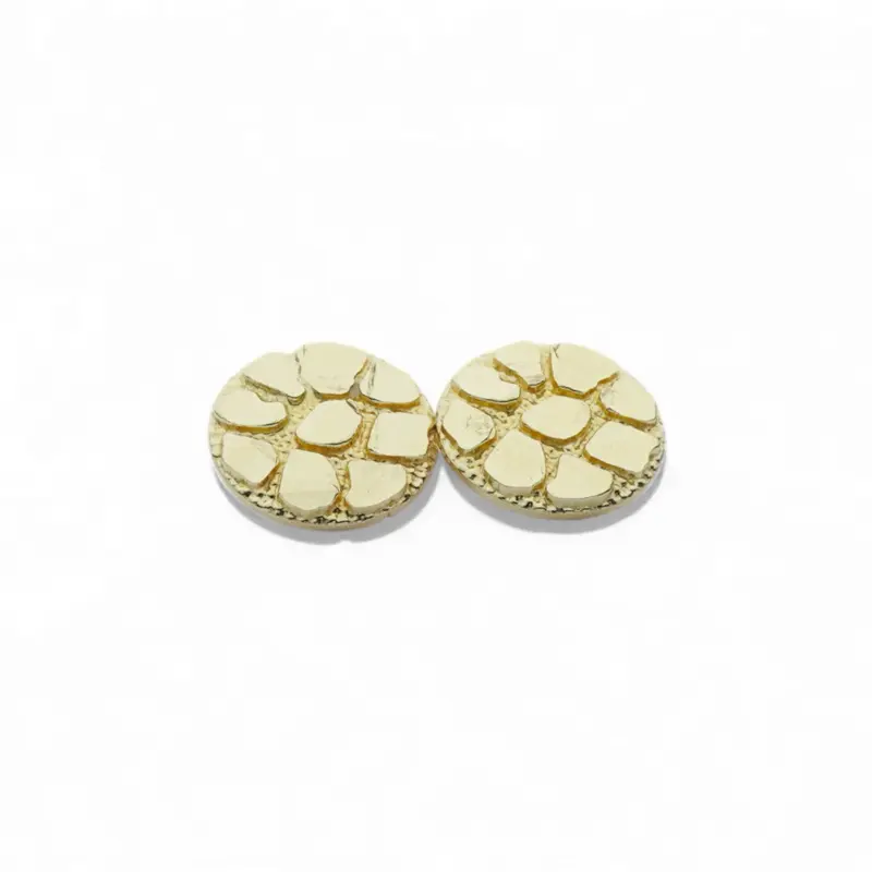 14k Nugget Circle earrings