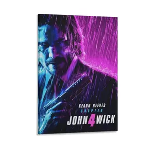 John Movie Wick Poster3 Poster Canvas Wall Art For Bedroom Decor Bar Office Room Decor Gift