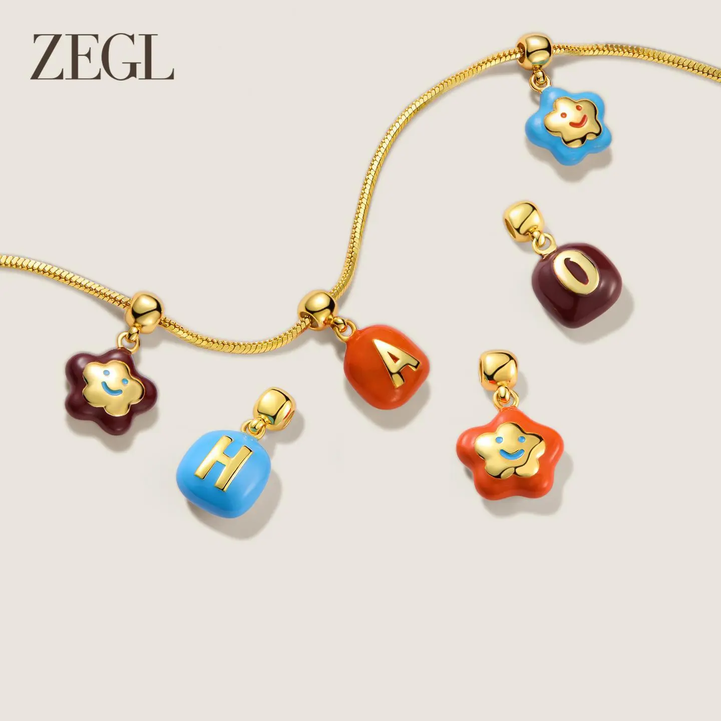 ZEGL Square Bean Pendant Necklace Modern Versatile Accessories Personalized Jewelry Minimalist Chain Unique Shape Perfect for Casual & Semi Formal Wear Adjustable Slide Chain Elastic Silicore Lock Surgical Steel