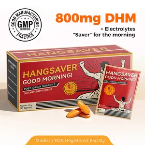 HangSaver - Post-Drink Support Dietary Supplements for Liver Support, Relief of Hangover Symptoms, Promoting Alcohol Metabolism (With DHM, Milk Thistle, L-Cysteine)