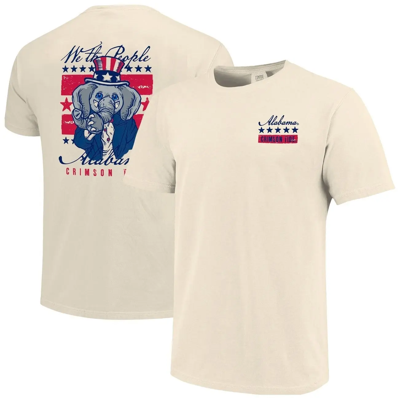 Alabama Crimson Tide Uncle Sam Mascot T-Shirt - Cream