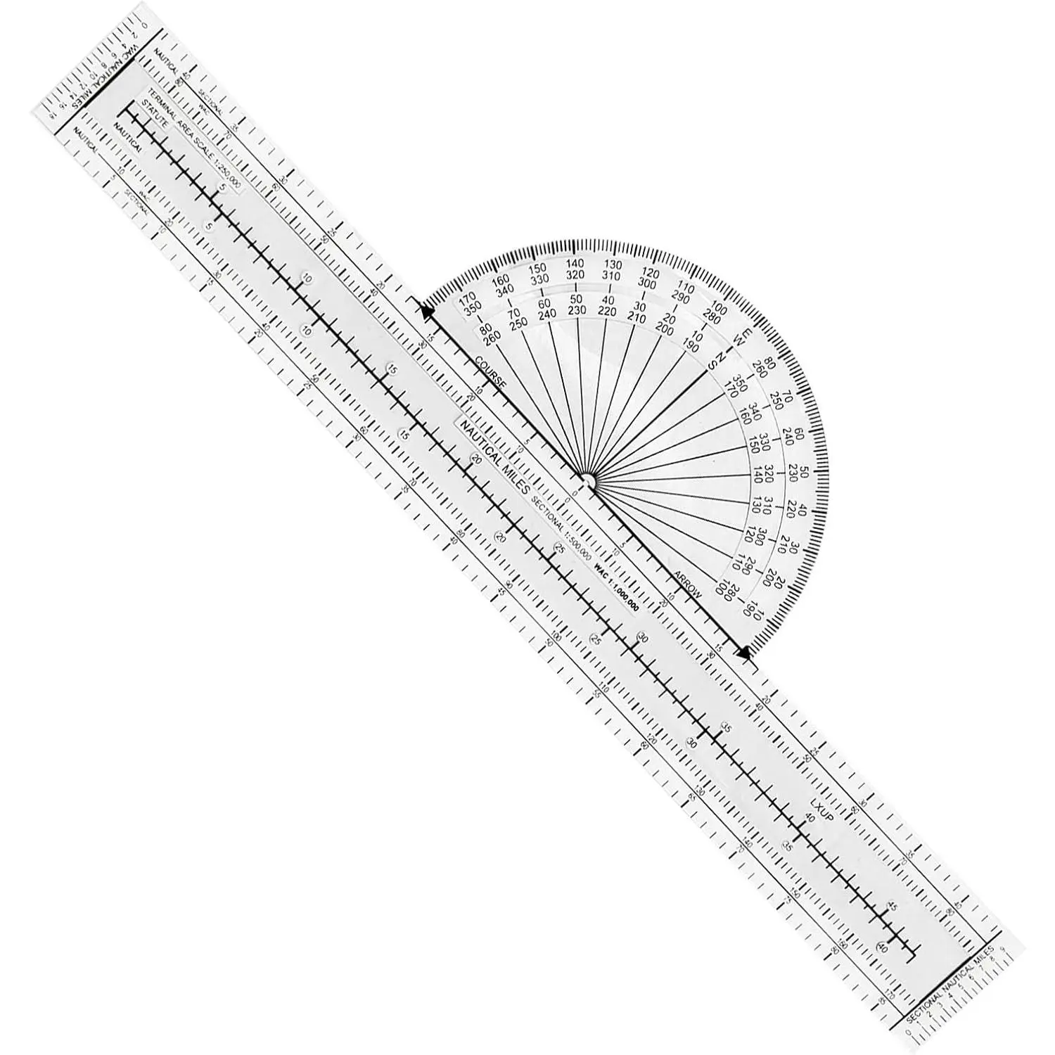 Pilot Navigation Plotter, Transparent Ruler with Accurate Scale for Efficient Flight Route Planning, Aviation Tool for Student & Professional Pilots, Efficient Plotting Tool