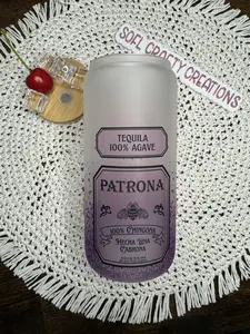 16oz Patrona Sublimated Glass Cup purple