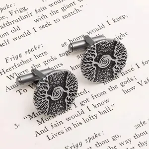 Viking World Tree Yggdrasil Cufflinks Stainless Steel