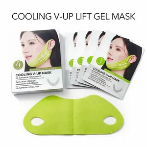 SummerVibes 12Pcs Cooling V-Up Hydrogel Mask, Ear Hook Jawline Contour Mask, Refreshing & De-Puffing Facial Care for Daily Usetment
