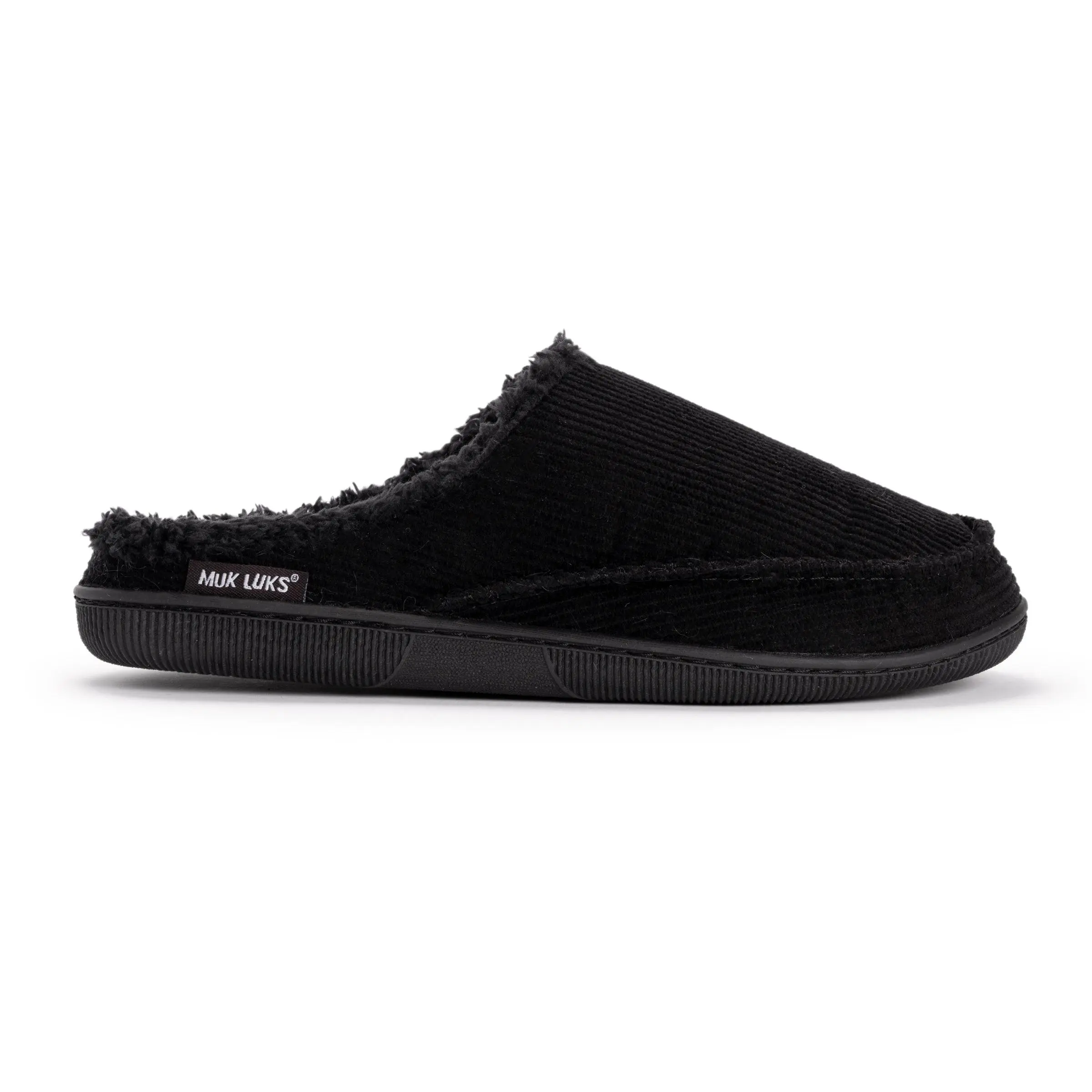 Muk Luks Men's Corduroy Clog Slippers - Memory Foam, Warm Faux Fur Lined, Slip-On Footwear with Cloth Upper, for Indoor-Outdoor Use, Dry Flat Care