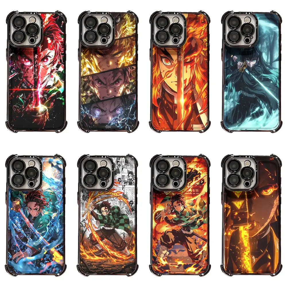 Demon Slayer Tanjiro Kamado Fire Water Breath Anime Artwork Phone Case - Eco-Friendly Shockproof Hard Casing for iPhone 11-17 Pro, Pro Max, Plus & Samsung Galaxy S23-S26 Plus, Ultra Devices (Ideal Holiday Gift Accessory), Smartphone, Handheld