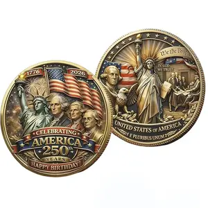 July 4th Independence Day Challenge Coin, USA 250th Anniversary Collectible Coin, Patriotic Gift for Veterans, Military Families, Americans