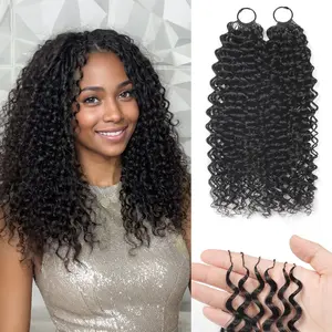 Bling Hair Kinky Curly Crochet Human Hair for Miracle Knots Boho Braids Kinky Curly Knotless Pre-Separated 50g / Bundle - Time-Saving,  4 to 5 Bundles Recommended for a Full Head