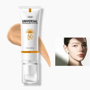VGO Universal Tinted Moisturizer SPF 50+ Earthy Yellow Liquid Foundation Sunscreen Facial UV Protection for All Skin Types
