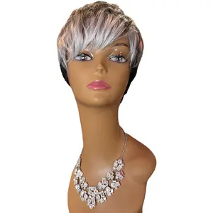 Deen-synthetic 9” white star straight wig with bangs