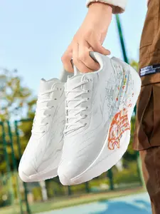 Unisex White-Base Versatile Art Texture Casual Shoes, Light Trendy Multi-Wear Style, Pure White Versatile Base + Colorful Art Texture Detail + Casual Structure, Strong Style Adaptability & Sleek Design , Ideal for Daily Social & Leisure Styling Scenes