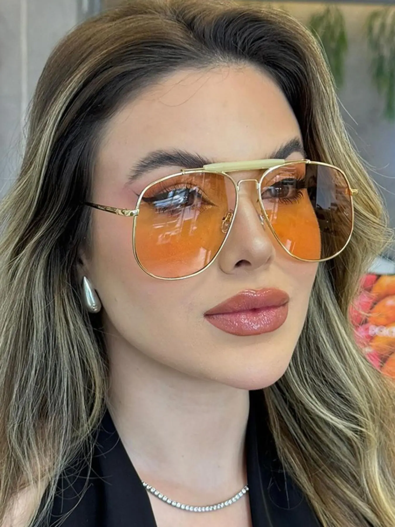 Unisex Street Trends Large Frame Glasses , Trendy Vintage Glasses for Everyday Use, Fashion Accessories for Outdoor Activities
