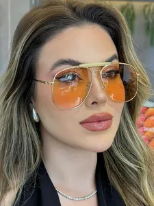 Unisex Street Trends Large Frame Glasses , Trendy Vintage Glasses for Everyday Use, Fashion Accessories for Outdoor Activities