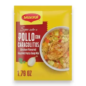 Maggi Sopa Maggi Pollo Caracol Instant Food Flavor Authentic Central American Cuisine Chicken Flavored Seashell Pasta Soup Mix 1.79 oz