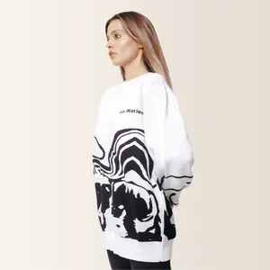 SAN MARINO 1205 WHITE PULLOVER SKELTON SWEATER