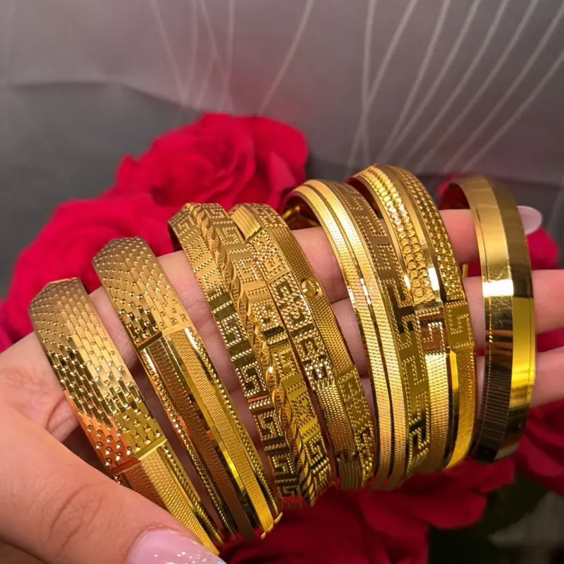 1 Gram Gold Men's Kada - Stylish Gold Color Bracelet for Men - Perfect for Everyday Wear and Special Occasions