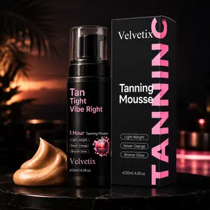 Velvetix Dark Self Tanning Mousse | DHA Bronzing Foam for Natural-Looking Tan | No Orange Tone, Lightweight Smooth Finish | 4.0 Fl Oz