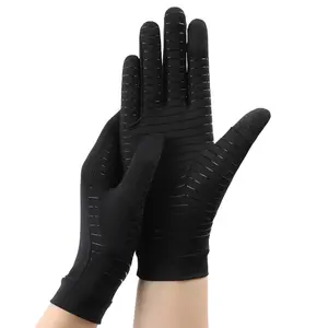 Copper Infused Compression Gloves Touch Screen Hand Protector Non Slip Silicone Grip Full Finger Sun Protection Cycling Gloves 1 Pair