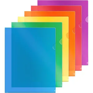 Clear Plastic Folders for Documents (12 Pack, Assorted Colors) - Letter Size Plastic File Folder Sleeves 8.5x11 - Durable & -Resistant Poly Document Folder Jackets for School Office &