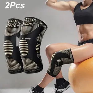 Comfort Fit Copper Knee Brace, Adjustable Breathable Knee Brace, Adjustable Compression Knee Brace, Thickened Copper Knee Sleeve for Knee Pressure Relief
