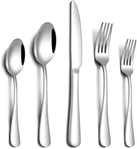 20 Piece Silverware Set, Stainless Steel Flatware Set for 4 Food Grade Cutlery Utensil Set Include Knife Fork Spoon Mirror Polished Dishwasher Safe