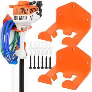 Heavy-Duty Steel Weeding Machine Hanger - Easy Wall Mount Trimmer Rack for Garage Tool Storage, Lawn & Hedge Tool Organization Hook with Adjustable Hooks & Screwdriver Included