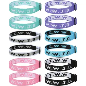 12 Count WWJD Bracelet count, Christian Gifts Adjustable Wristbands, WWJD Jesus Bracelets Bulk - What Would Jesus Do Bracelet for Women Men