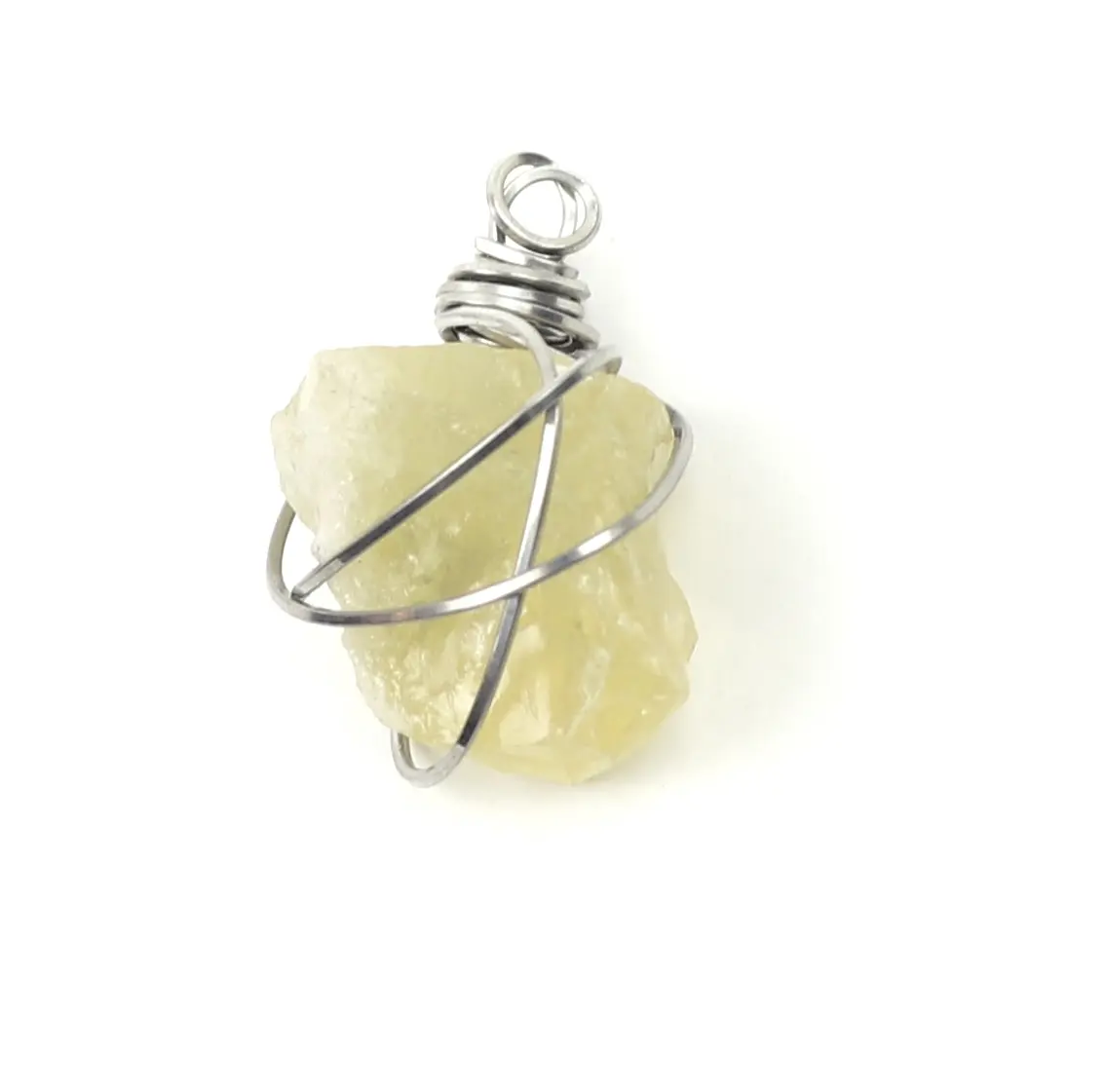 Couture Crystalz Go For It - Sterling Silver Wrapped Citrine Crystal Pendant