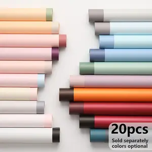 20 Sheets Korean Gift Wrapping Paper, Dual Color Floral Packaging, Waterproof Bouquet Wrap, DIY Birthday Gifts, 22.8inch/58cm