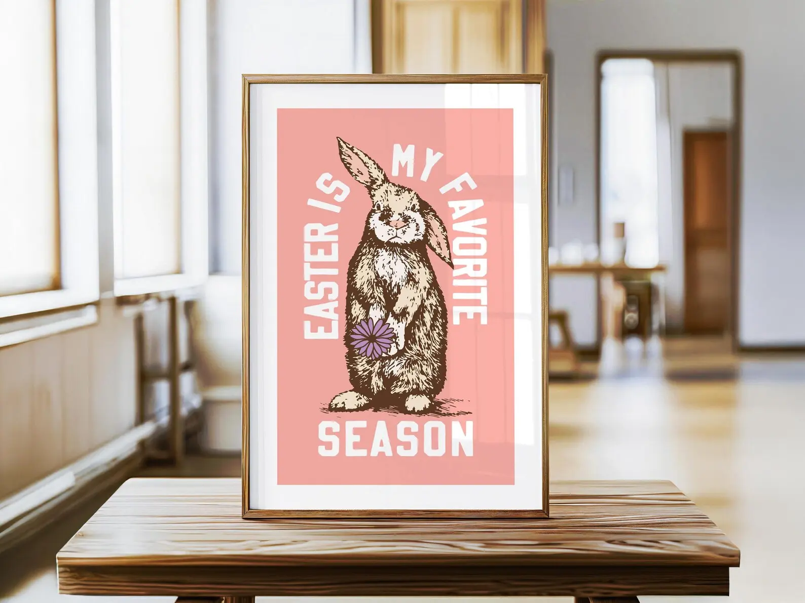 Cute Easter Art Easter Bunny Print Easter Season Poster Kitchen Wall Art Easter Home Decor Kitchen Decor Holiday Gift for Friend