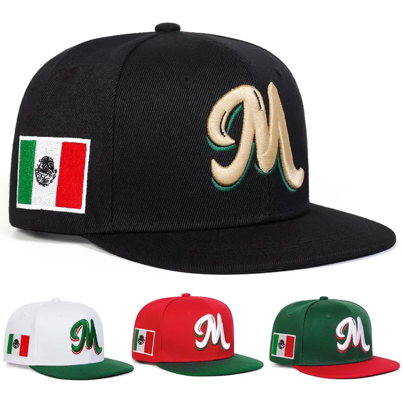 Custom Mexico-Themed Trucker Hats - Patriotic Adjustable Streetwear Hats with Mexican Flag Side Embroidery, Unisex Hip-Hop Vibe Outdoor Sun Protection Headwear, One Size, Adjustable Streetwear Hat