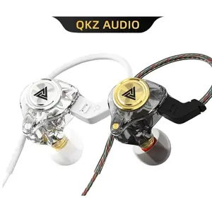 Wired Gaming Earbuds, QKZ Ak3 in Ear Monitors with MIC, Deep Bass Sound Wired Earbuds, HiFi in Ear Headphones with 1DD 3.5mm Dynamic Driver, IEM for Music Gaming Video Calling (Black/Clear/Purple/Green)
