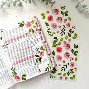 Rose Bible and Planner Clear Stickers