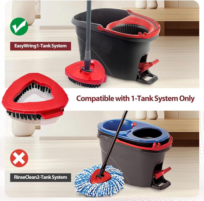 Spin Mop Scrub Brush  for O Cedar EasyWring 1-Tank System, Triangle Stiff Bristle Oceda  Mop  for Bathroom, Kitchen, Bathtub, Tile and Floors