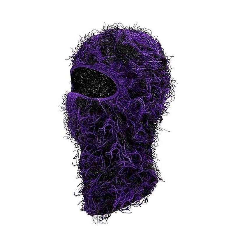 Distressed Ski Mask Balaclava, Yeat Shiesty Fluffy Knitted Full Face Mask for Men/Women
