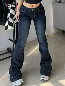 Women's Flare Leg Jeans, Casual Comfy Stretchy Denim Pants for Daily Wear, Ladies Bottoms for All Seasons, Womenswear