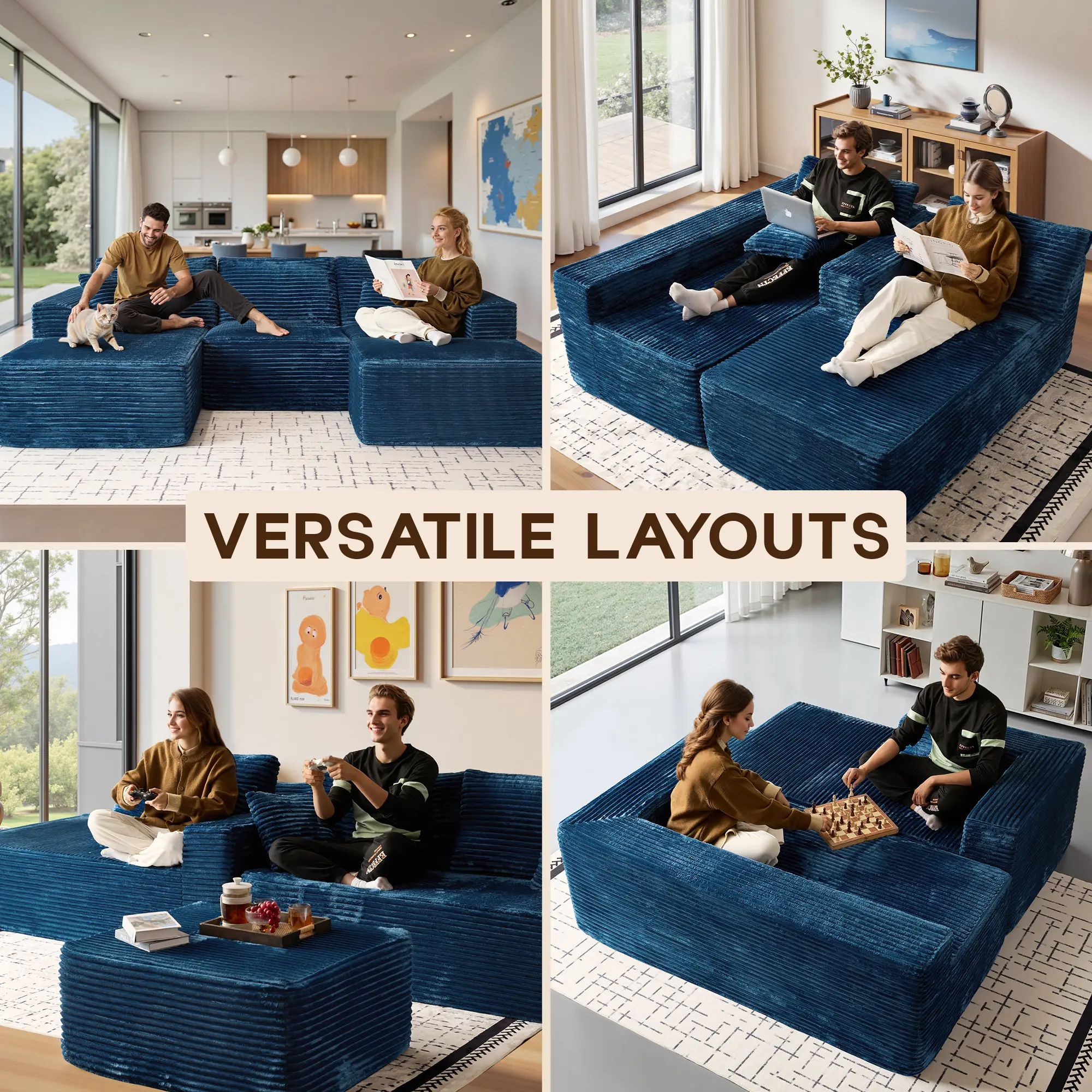 CAODOC 108“ Cloud Modular Sectional Couch with 1 Ottoman,Modern Minimalist Upholstered Couches, Comfort L Shaped Sofa for Living Room,Deep Seat Corner Couch,Free Combination,No Assembly Required CAODOC 108“ Cloud Modular Sectional Couch with 1 Ottoman,Modern Minimalist Upholstered Couches, Comfort L Shaped Sofa for Living Room,Deep Seat Corner Couch,Free Combination,No Assembly Required
