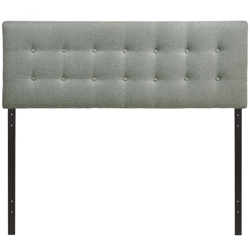 Modway Emily Queen Upholstered Fabric Headboard in Gray